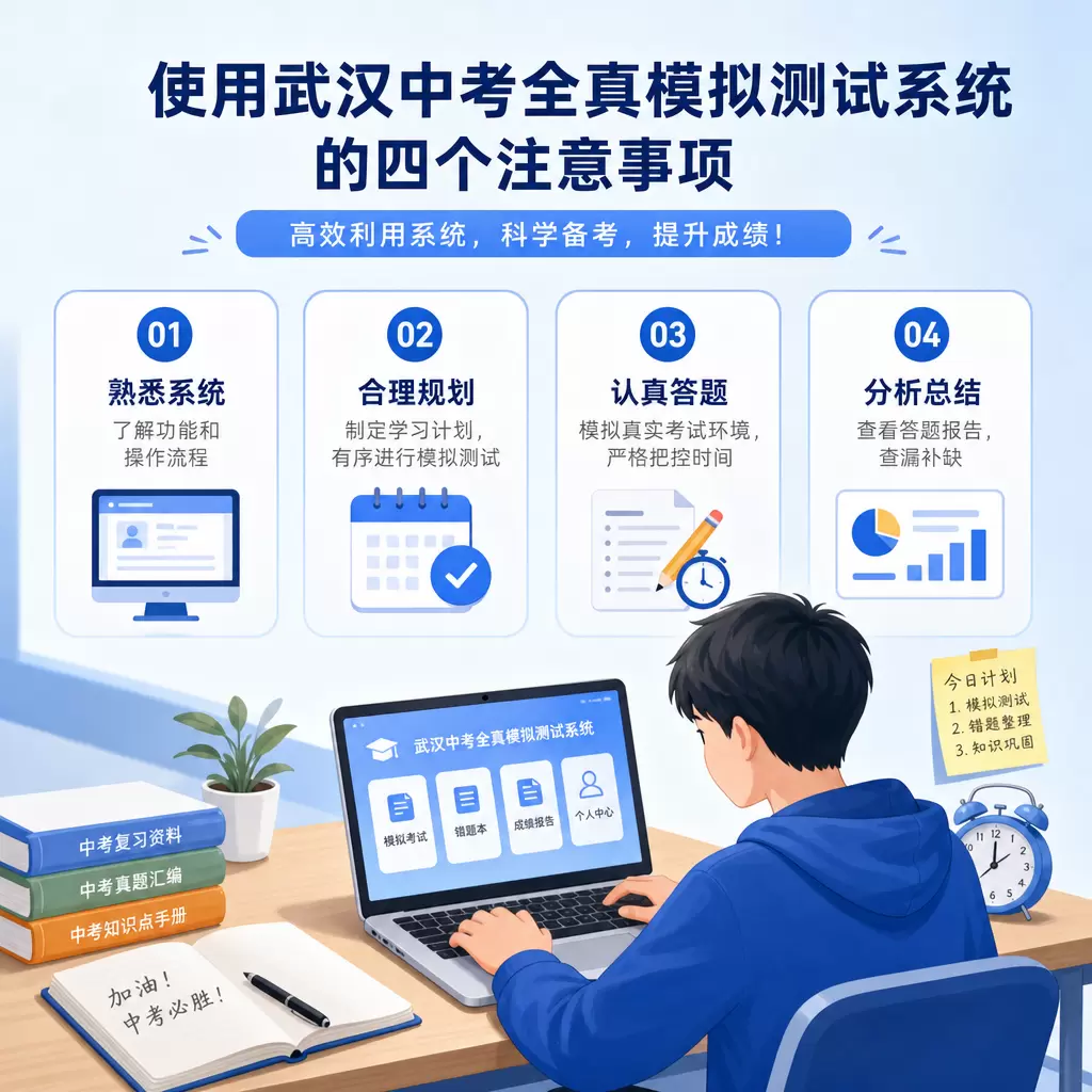 使用武汉中考全真模拟测试系统的四个注意事项