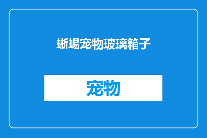 蜥蜴宠物玻璃箱子(蜥蜴宠物玻璃箱子：您是否考虑过为您的小生物提供一个安全而舒适的家？)